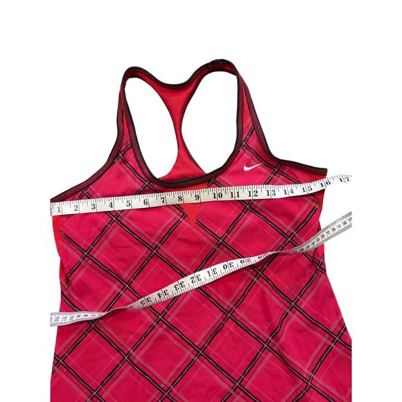 Nike Dri-Fit Women's Tank TopMedium Pink Red Racerback with Built-In Shelf Bra - Picture 7 of 7